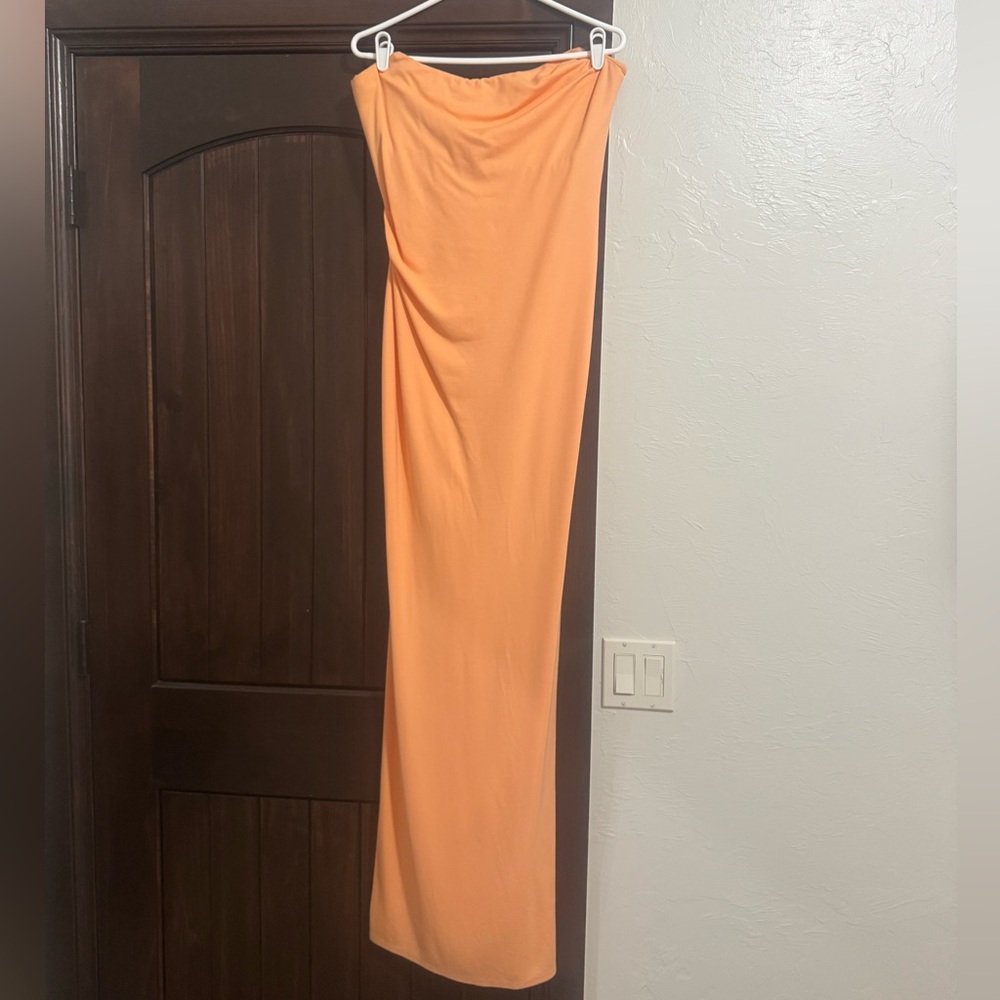 L Michael Costello Orange Maxi Dress